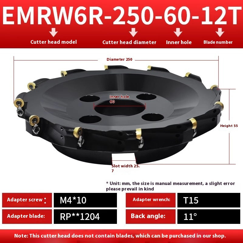 2078-CNC EMR round nose milling cutter head 50R5 plane finishing milling machine cutter head machining center 80/160/63R6 flying cutter head Shandong Denso Pricision Tools Co.,Ltd.